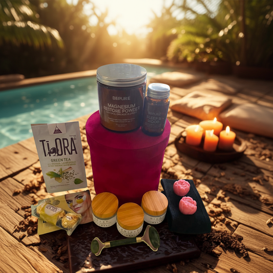 Burnout Box Spa Flat Lay